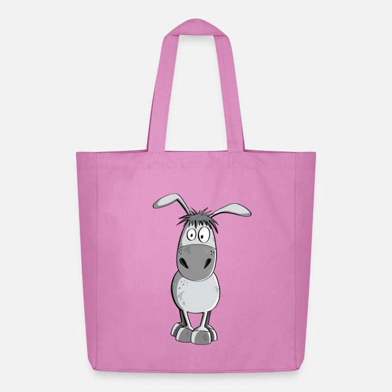 Witziger Grauer Esel - Tiere - Comic - Midweight recycelter Stoffbeutel von Stanley/Stella - Pink