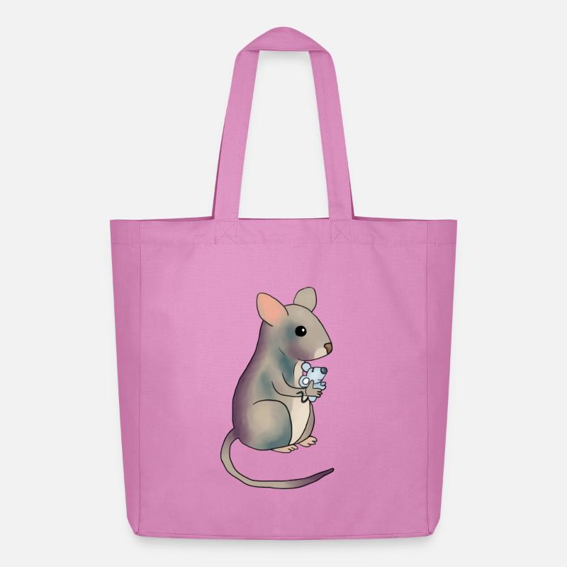 Maus mit Maus - Midweight recycelter Stoffbeutel von Stanley/Stella - Pink