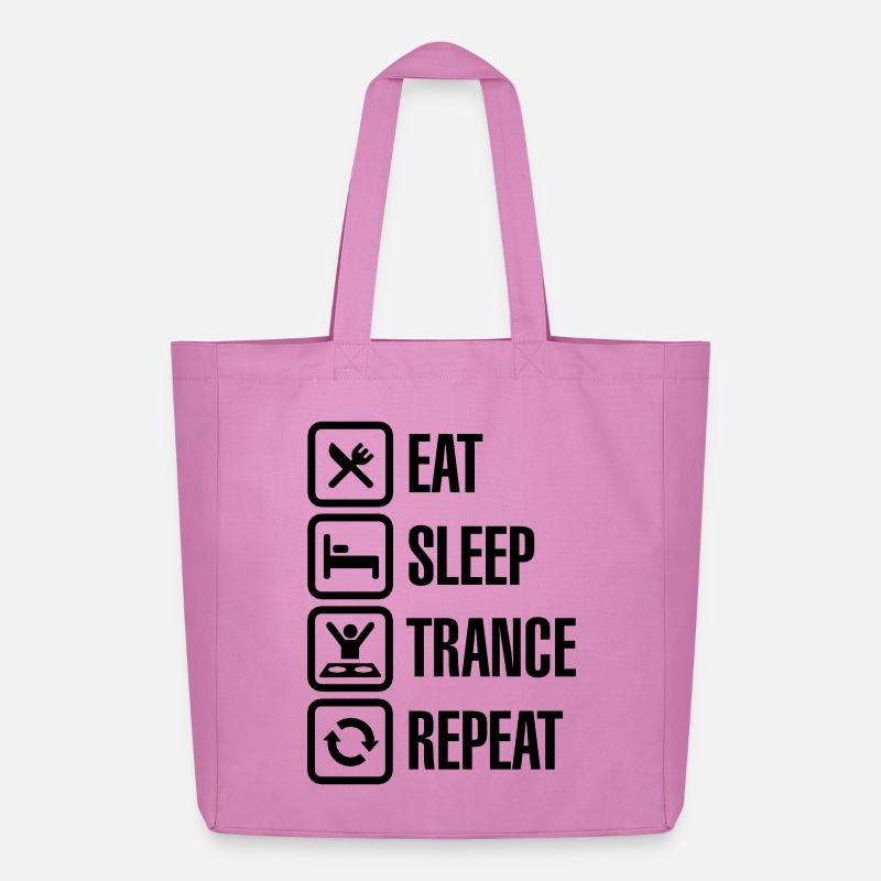 Eat Sleep Trance Repeat - Midweight recycelter Stoffbeutel von Stanley/Stella - Pink
