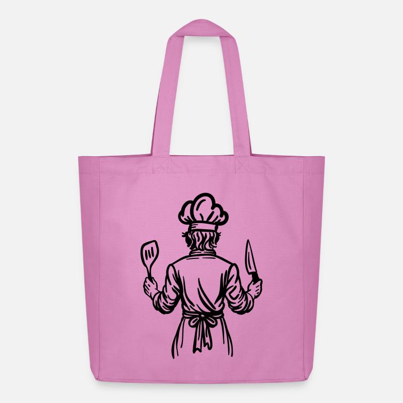 Father’s Kitchen Soul – Chef Line Art Design - Midweight recycelter Stoffbeutel von Stanley/Stella - Pink