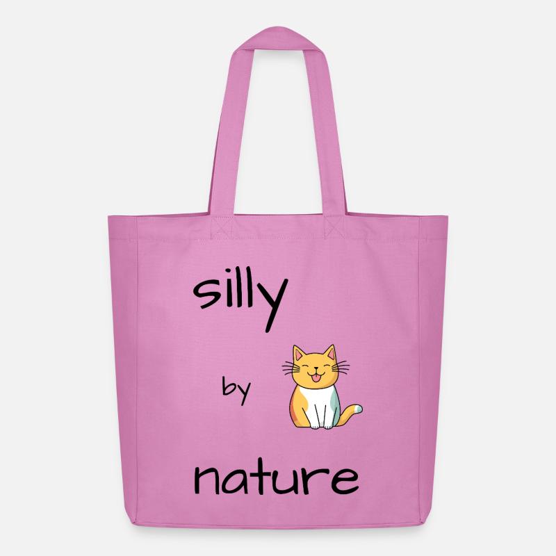 Silly Katze - Midweight recycelter Stoffbeutel von Stanley/Stella - Pink