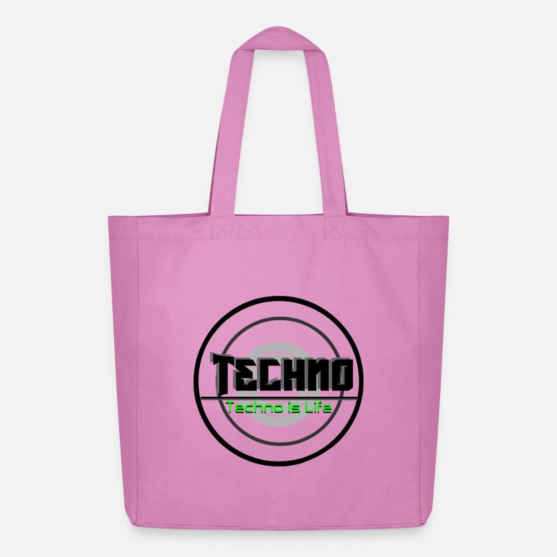 Techno Is Life Neon Logo - Midweight recycelter Stoffbeutel von Stanley/Stella - Pink