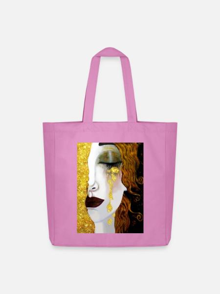 Goldene Tränen, Gustav Klimt - Midweight recycelter Stoffbeutel von Stanley/Stella - Pink