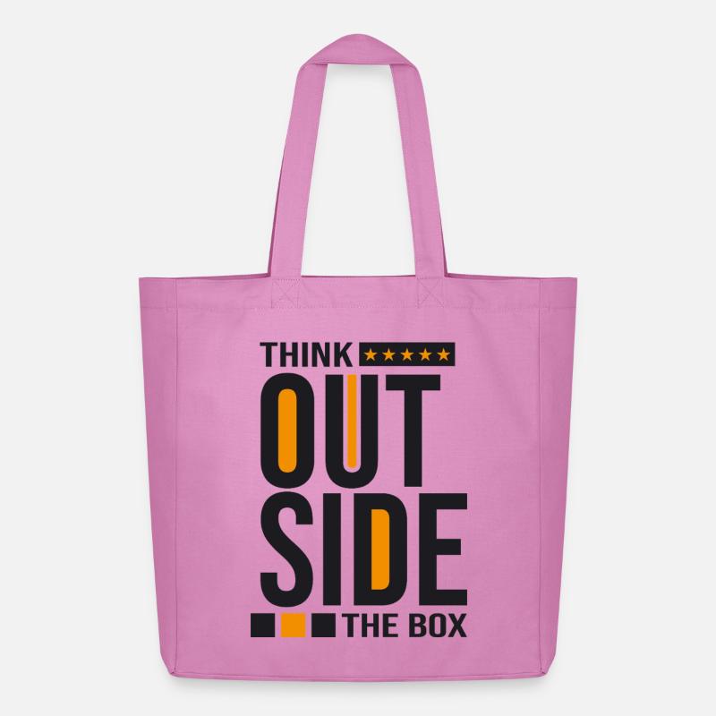 Think Outside the Box – Creative Mindset Statement - Midweight Recycled Tote Bag by Stanley/Stella - pink