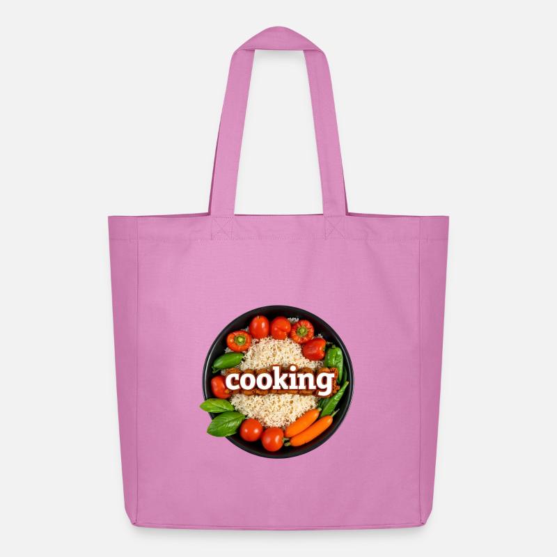 Kulinarisches Kochen mit Frischem Gemüse - Midweight recycelter Stoffbeutel von Stanley/Stella - Pink