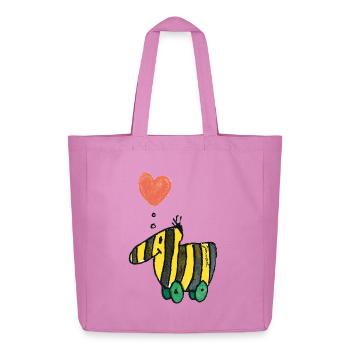 Janosch Tigerente mit Herz - Midweight recycelter Stoffbeutel von Stanley/Stella - Pink - Vorne