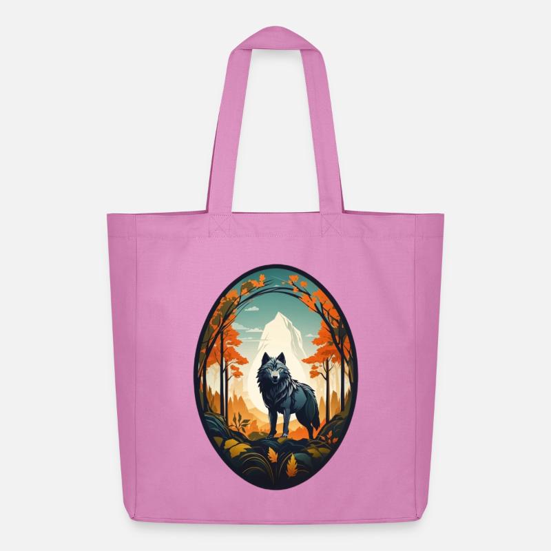 Waldbewohner Wolf - Midweight recycelter Stoffbeutel von Stanley/Stella - Pink