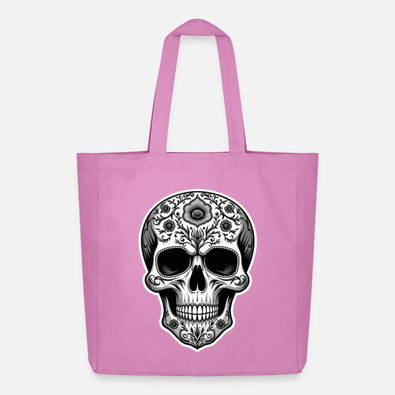 Sugar Skull Blumenkunst - Midweight recycelter Stoffbeutel von Stanley/Stella - Pink
