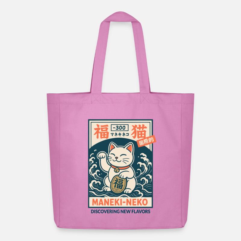 Maneki-neko - Midweight recycelter Stoffbeutel von Stanley/Stella - Pink