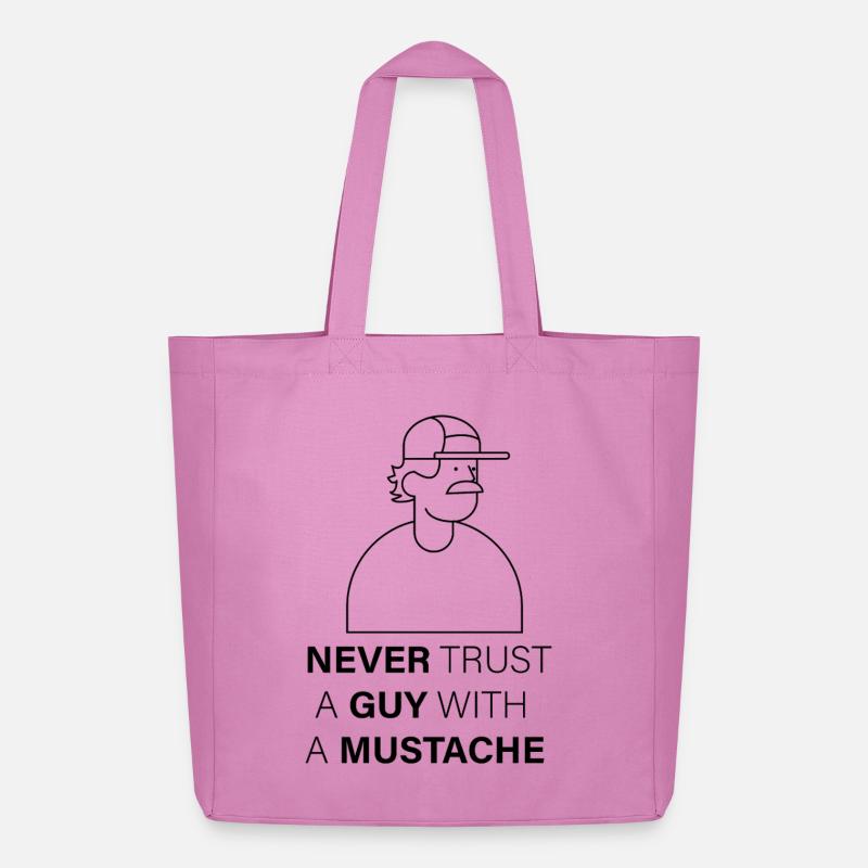 NEVER_TRUST_A_GUY_WITH_A_MUSTACHE - Midweight recycelter Stoffbeutel von Stanley/Stella - Pink