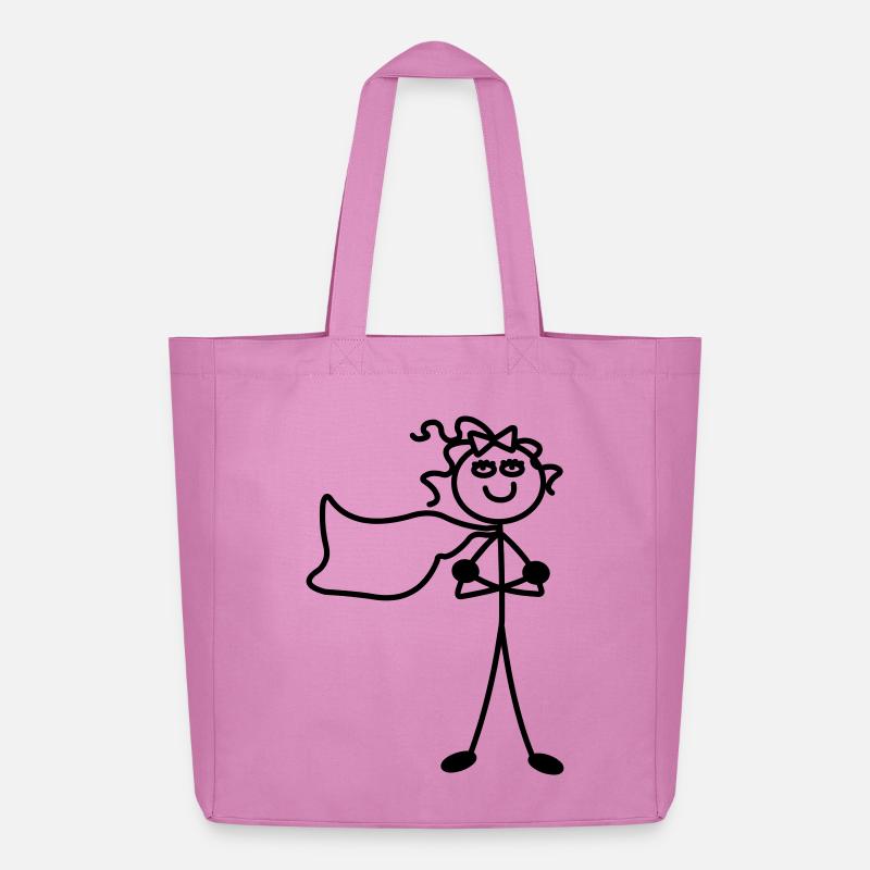 Super Mädchen mit Umhang - Midweight recycelter Stoffbeutel von Stanley/Stella - Pink
