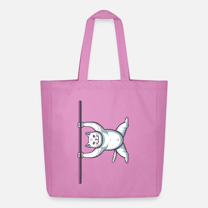 Chat comique blanc dans Iron X - Tote bag Stanley/Stella Midweight recyclé - rose
