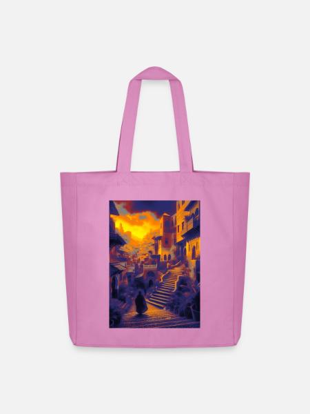 Marokko Dorf - Midweight recycelter Stoffbeutel von Stanley/Stella - Pink