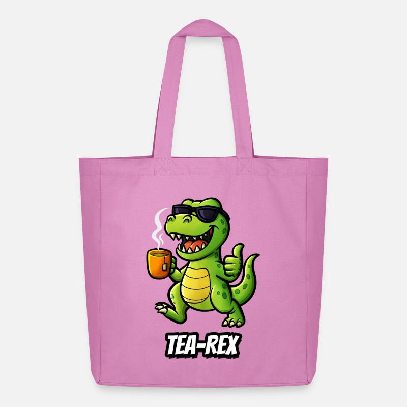 Tea-Rex - Midweight Recycled Tote Bag by Stanley/Stella - pink