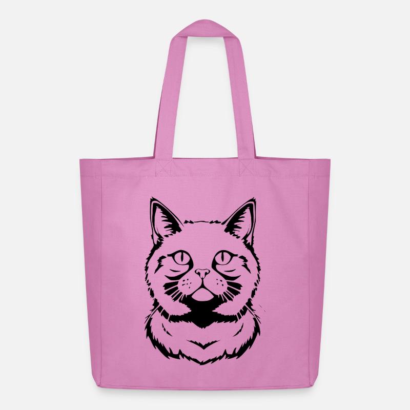 Britisch Kurzhaar Katze schwarz - Midweight recycelter Stoffbeutel von Stanley/Stella - Pink