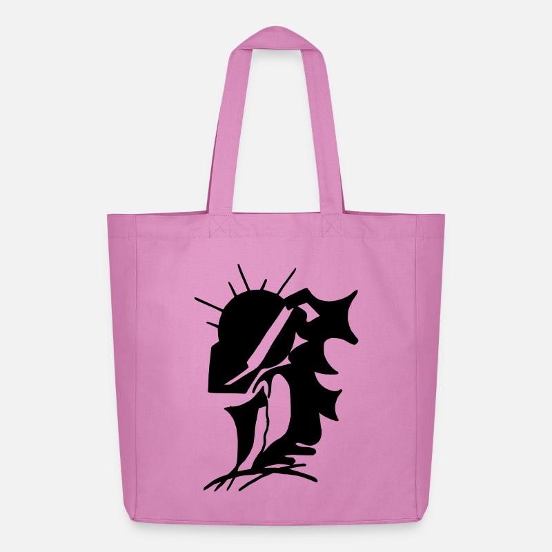 Black Silence Minimal Design - Midweight Recycled Tote Bag by Stanley/Stella - pink