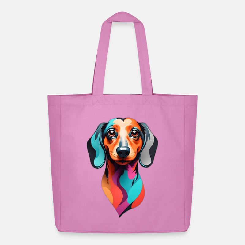 Dackel colorful - Midweight recycelter Stoffbeutel von Stanley/Stella - Pink