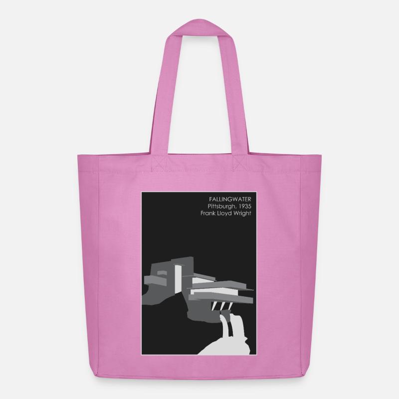 Modern architecture: Fallingwater - Midweight Recycled Tote Bag by Stanley/Stella - pink