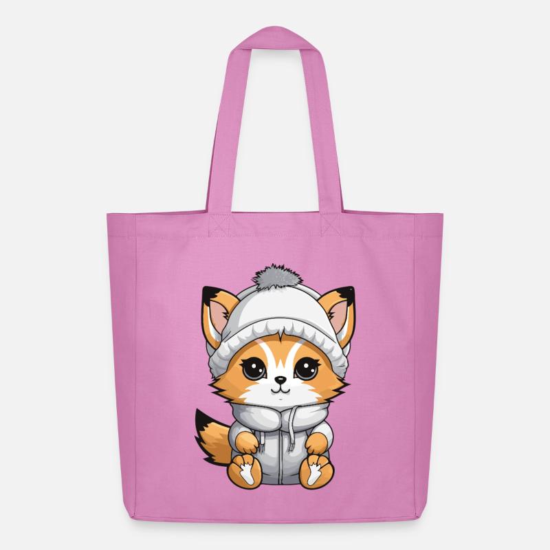 Fuchs Winter Comic - Midweight recycelter Stoffbeutel von Stanley/Stella - Pink