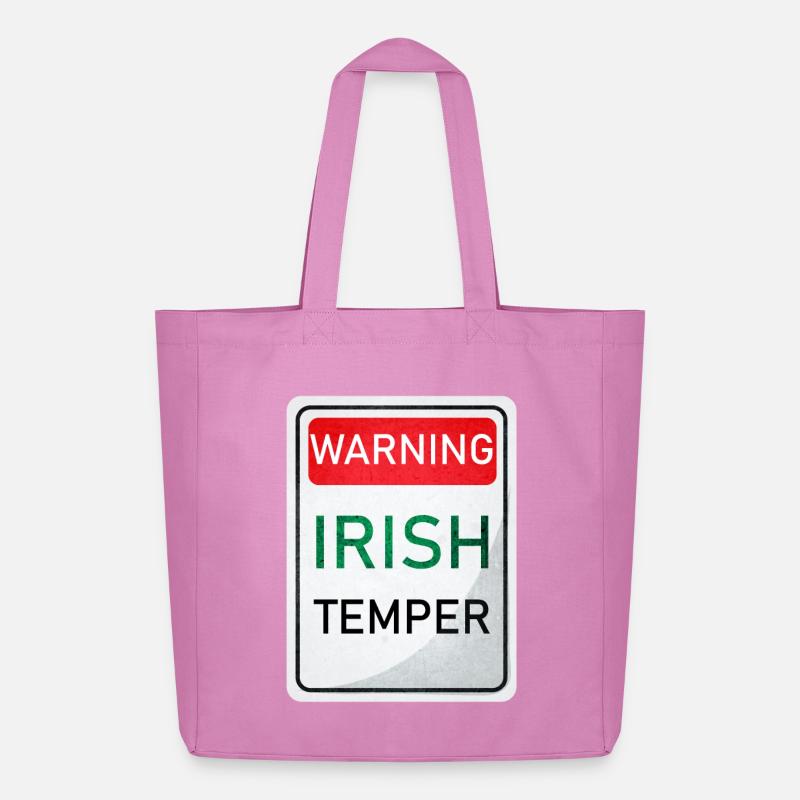 WARNUNG IRISH TEMPER - Midweight recycelter Stoffbeutel von Stanley/Stella - Pink