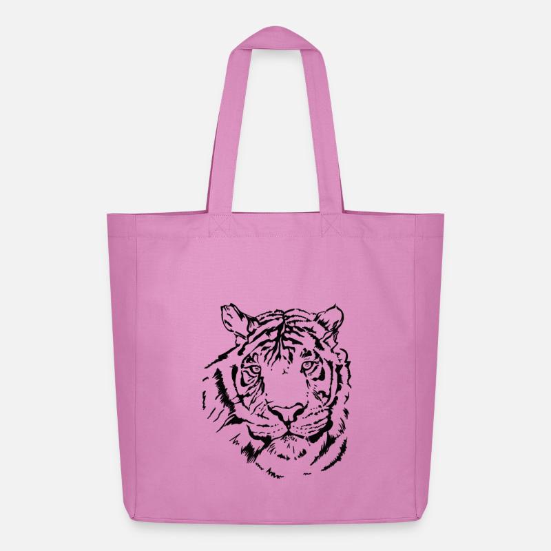 Handgezeichneter Tiger - Midweight recycelter Stoffbeutel von Stanley/Stella - Pink