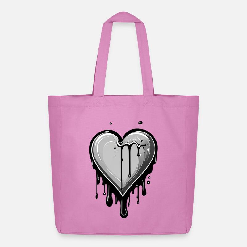 Geschmolzenes Graffiti Herz mit Tropfen - Midweight recycelter Stoffbeutel von Stanley/Stella - Pink
