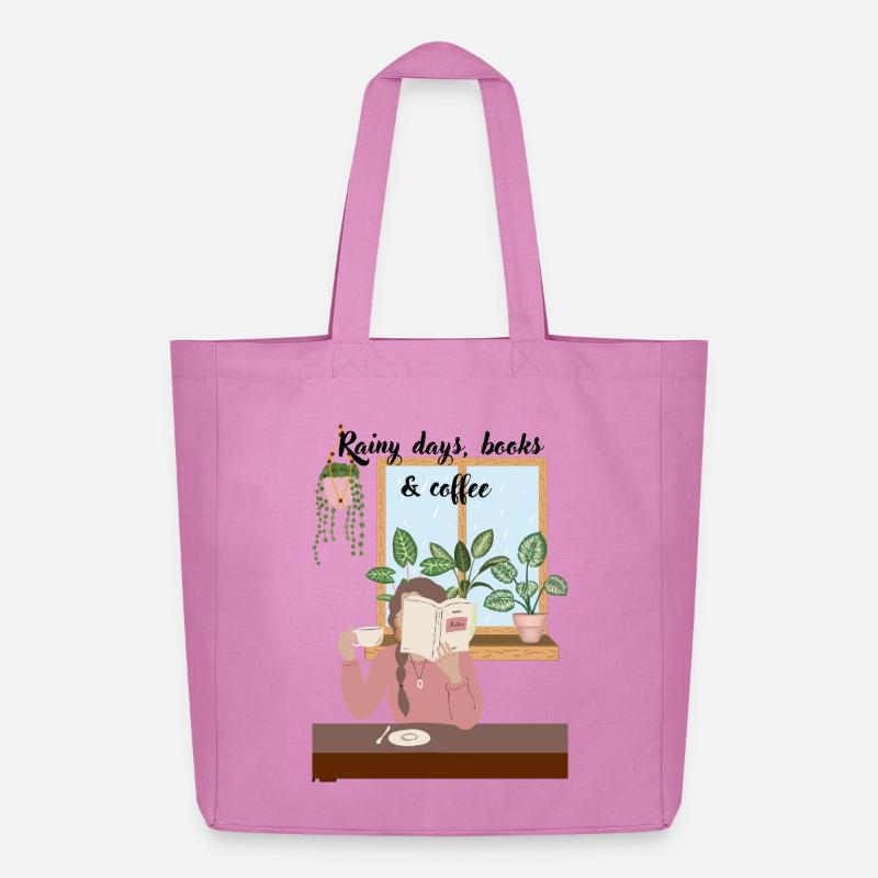 Kuscheltage Lesen mit Kaffee - Midweight recycelter Stoffbeutel von Stanley/Stella - Pink