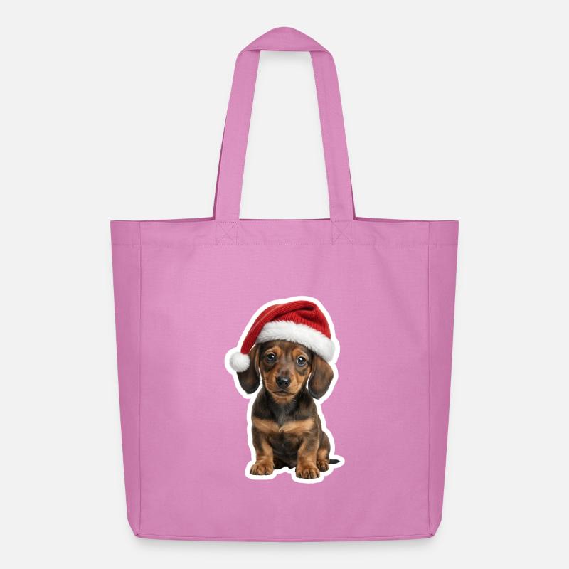 Dackel Welpe Weihnachten Hundefan - Midweight recycelter Stoffbeutel von Stanley/Stella - Pink