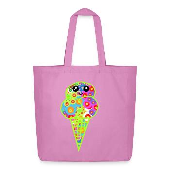 Retro Eis Vintage Kinder Kind 60er  - Midweight recycelter Stoffbeutel von Stanley/Stella - Pink - Vorne