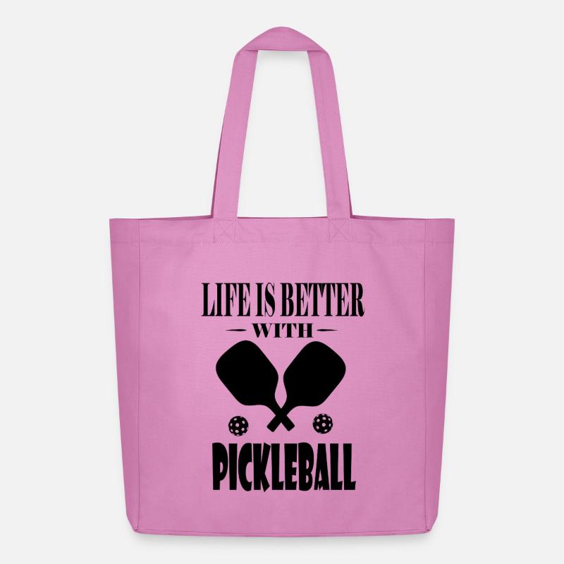 Mit Pickleball ist das Leben besser - Midweight recycelter Stoffbeutel von Stanley/Stella - Pink