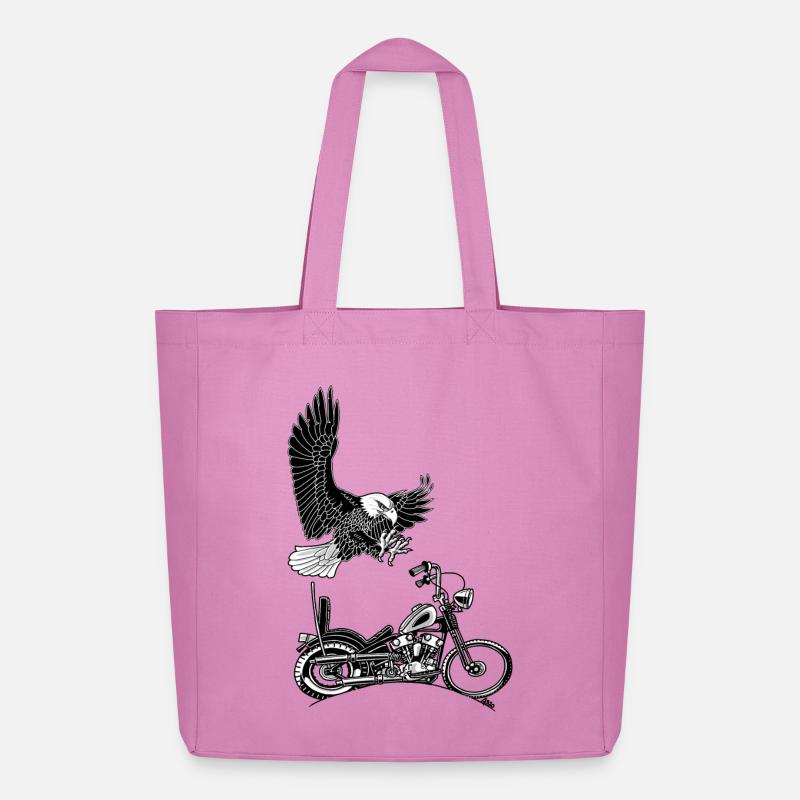 0906 eagle chopper knucklehead - Midweight Recycled Tote Bag by Stanley/Stella - pink