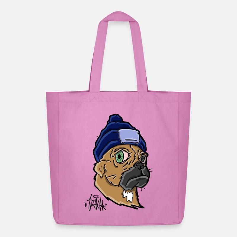 Hund mit Beanie - Midweight recycelter Stoffbeutel von Stanley/Stella - Pink