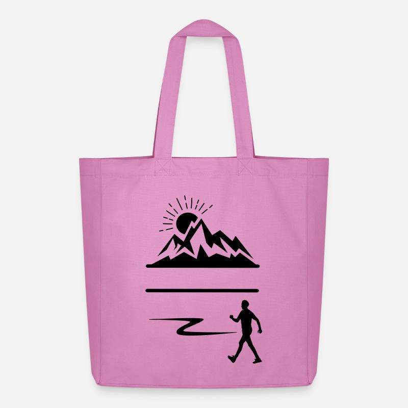 Wanderer Mann Berge Banner - Midweight recycelter Stoffbeutel von Stanley/Stella - Pink