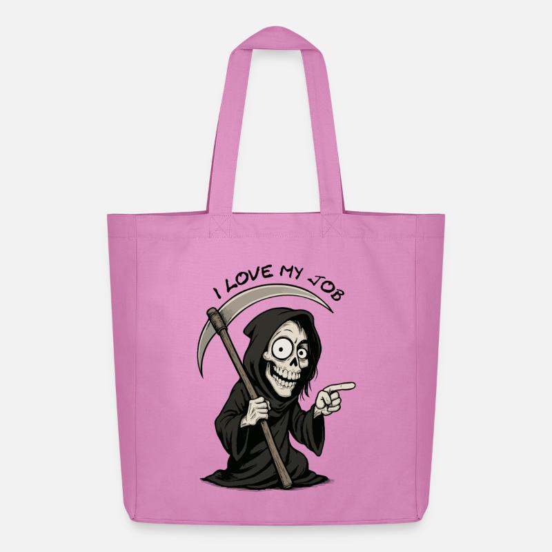 Grim Black Grim Reaper lächelt - Midweight recycelter Stoffbeutel von Stanley/Stella - Pink