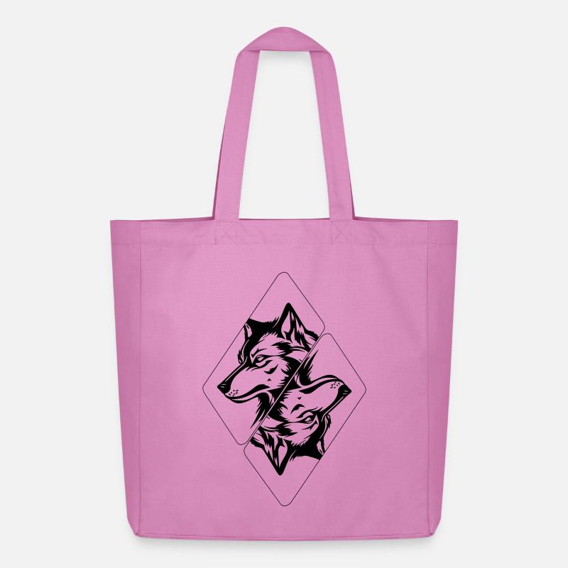 Wolf's Head - Midweight Recycled Tote Bag by Stanley/Stella - pink