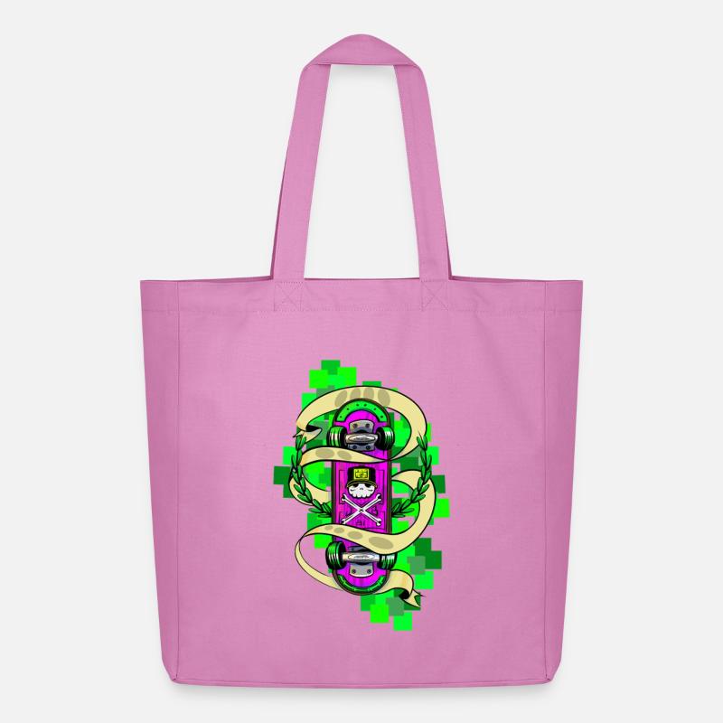 Neon Skull Skateboard Graffiti - Midweight recycelter Stoffbeutel von Stanley/Stella - Pink