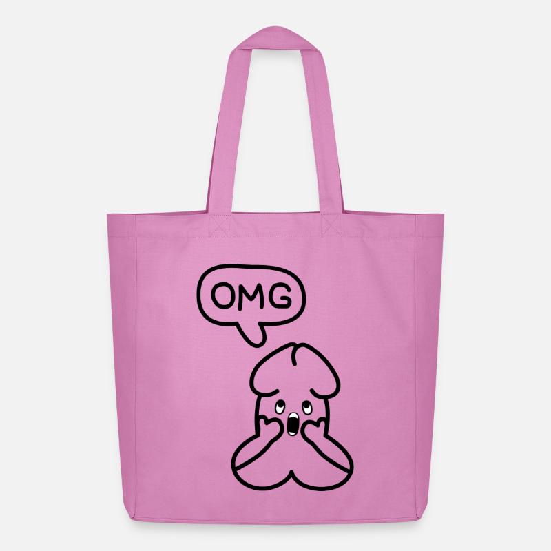 lustiges Junior OMG Emoticon - Midweight recycelter Stoffbeutel von Stanley/Stella - Pink