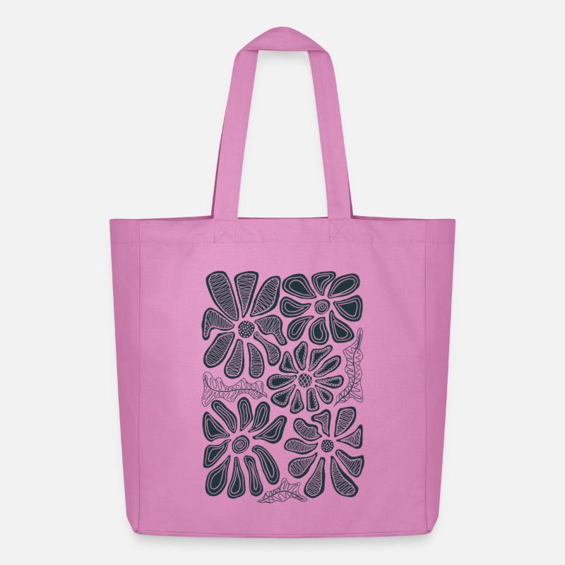 Doodle Daisy Bloom Blumen-Skizze - Midweight recycelter Stoffbeutel von Stanley/Stella - Pink