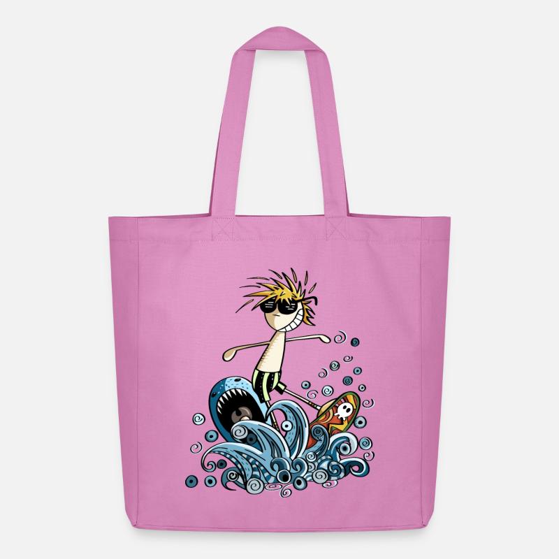 Cooler Power Surfer - Comic - Midweight recycelter Stoffbeutel von Stanley/Stella - Pink