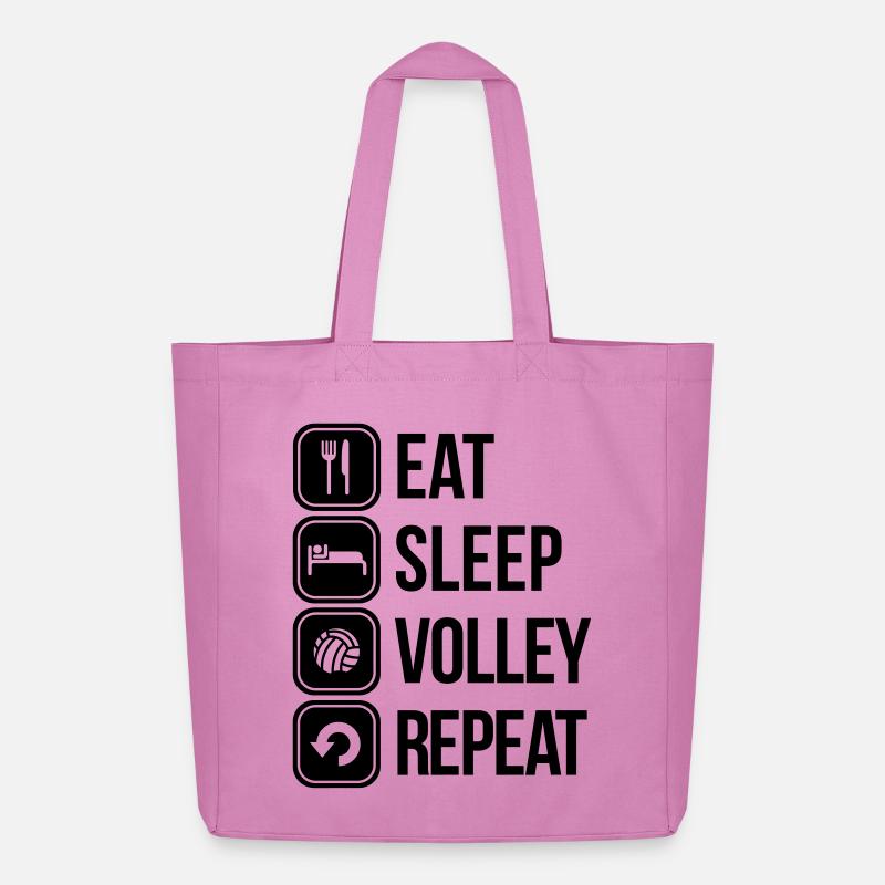 eat sleep volley repeat - Midweight recycelter Stoffbeutel von Stanley/Stella - Pink