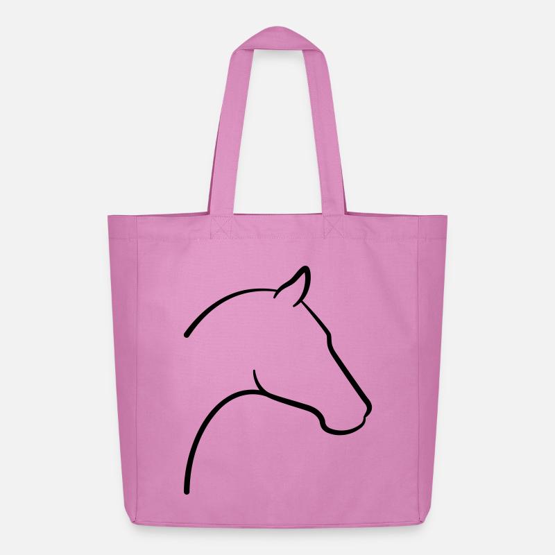 Pferd Kopf Symbol Umriss - Midweight recycelter Stoffbeutel von Stanley/Stella - Pink