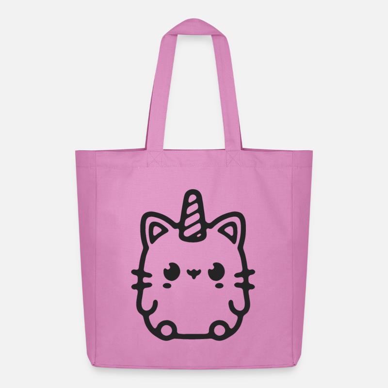 Kleines Einhorn Linienkunst - Midweight recycelter Stoffbeutel von Stanley/Stella - Pink