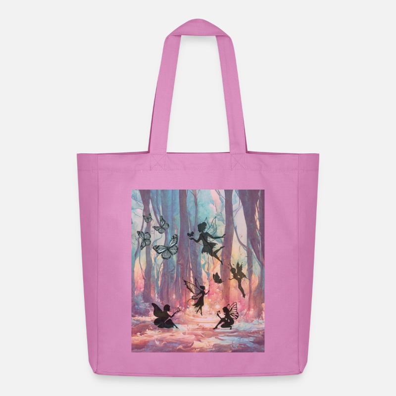 Regenbogenfeenwald - Midweight recycelter Stoffbeutel von Stanley/Stella - Pink