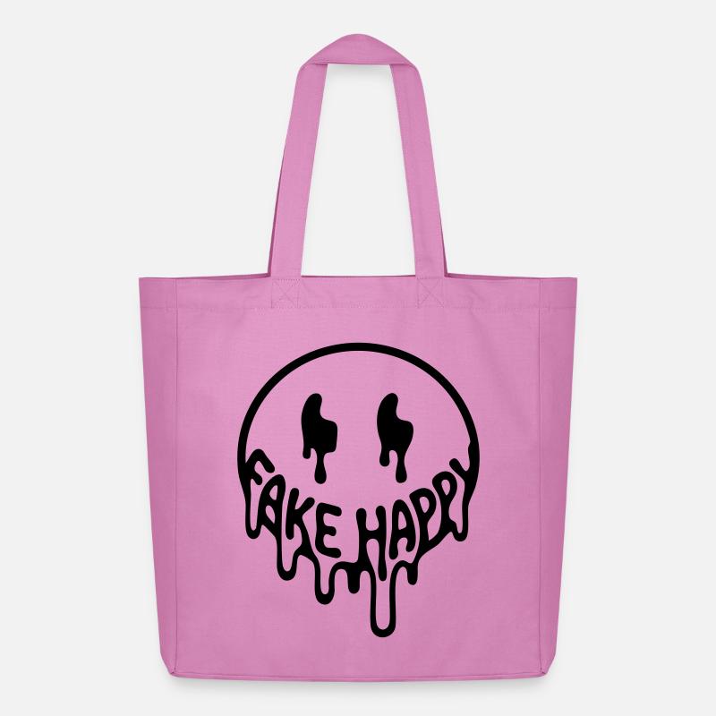 Fake Happy - Midweight recycelter Stoffbeutel von Stanley/Stella - Pink