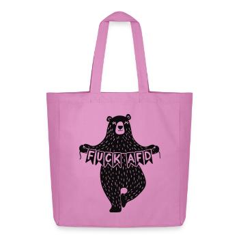 Bär Fuck AFD - Midweight recycelter Stoffbeutel von Stanley/Stella - Pink - Vorne