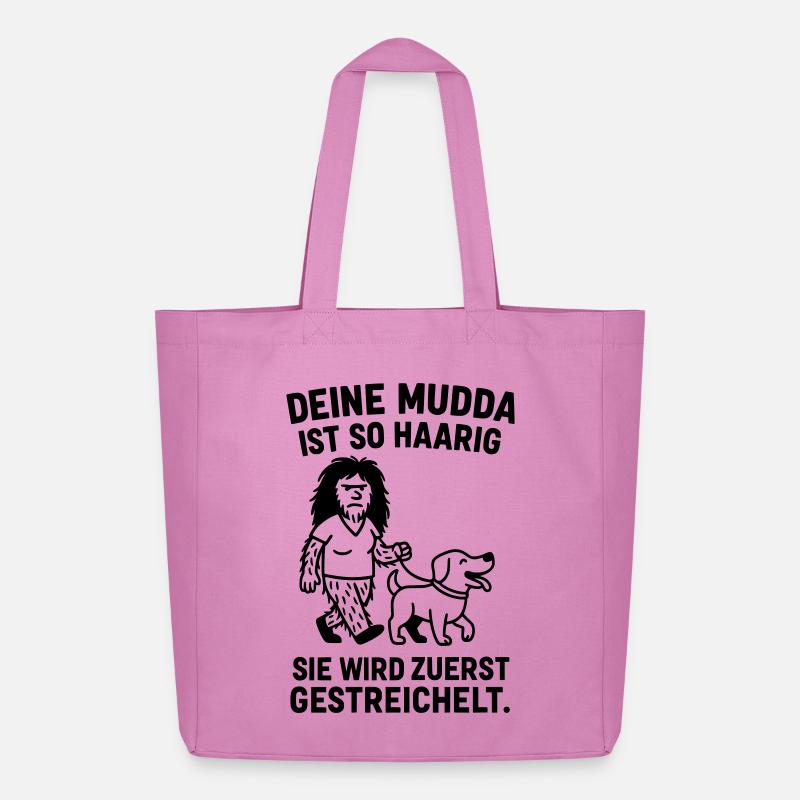 deine mutter haarig witz - Midweight recycelter Stoffbeutel von Stanley/Stella - Pink
