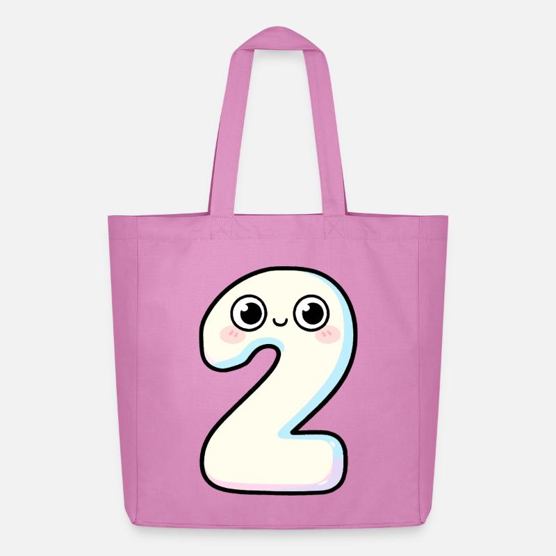 Nummer 2 Kawaii Pastel lächelt - Midweight recycelter Stoffbeutel von Stanley/Stella - Pink