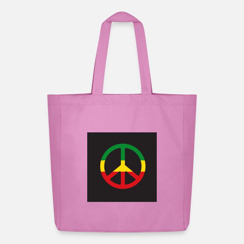 Reggae-Peace-Zeichen - Midweight recycelter Stoffbeutel von Stanley/Stella - Pink