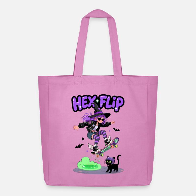 Hex Flip Witch Skateboard Design - Midweight recycelter Stoffbeutel von Stanley/Stella - Pink