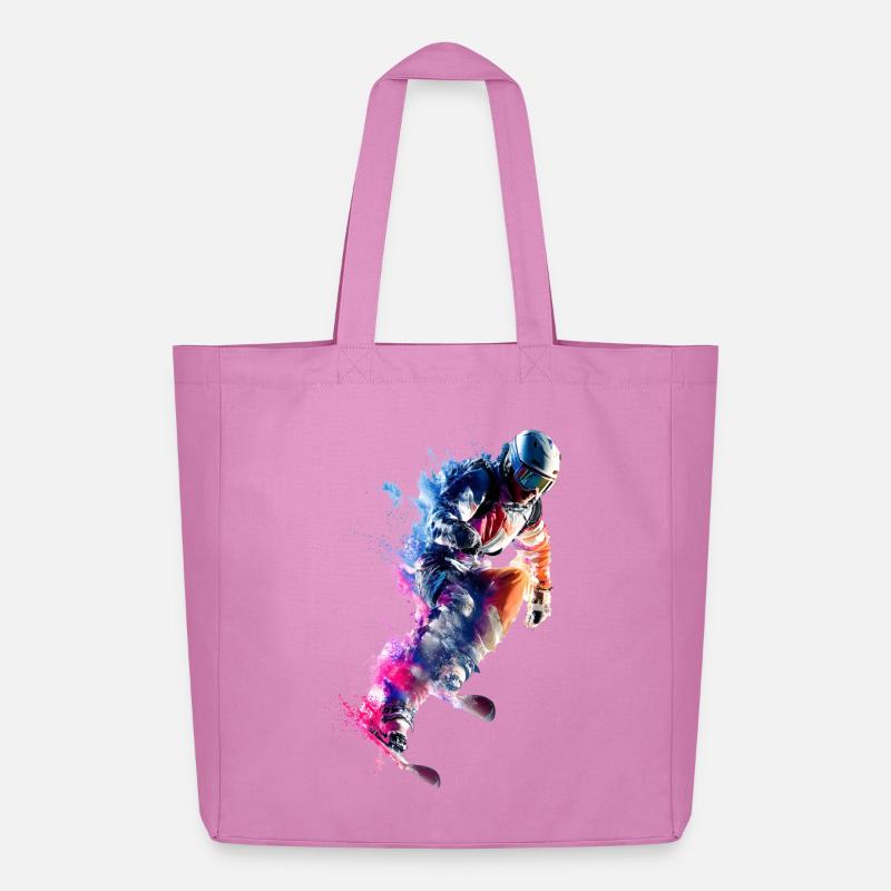 Farbexplosion Snowboarder Sprung - Midweight recycelter Stoffbeutel von Stanley/Stella - Pink